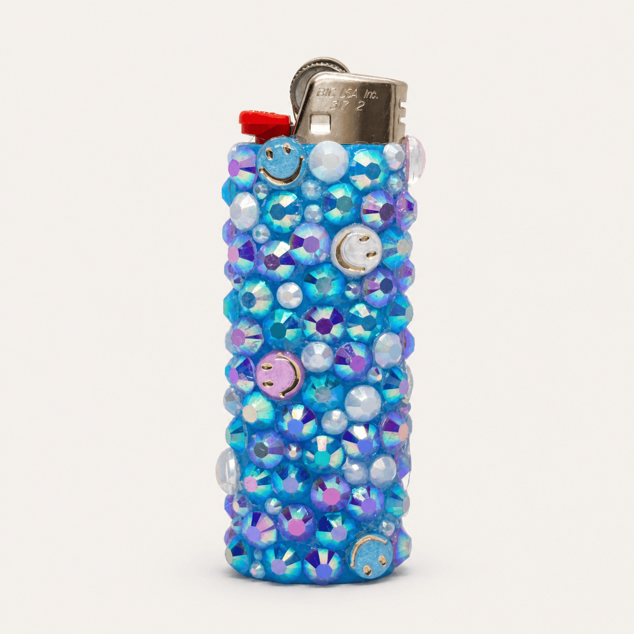 Blue Smiley Charm Lighter