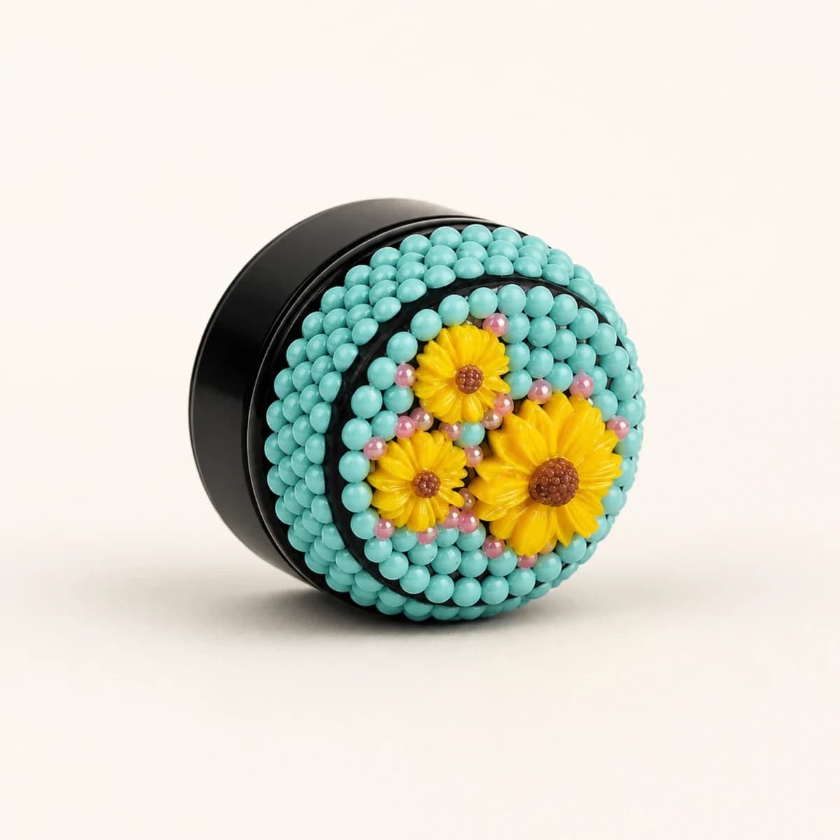 Aqua Sunflower Bloom Container