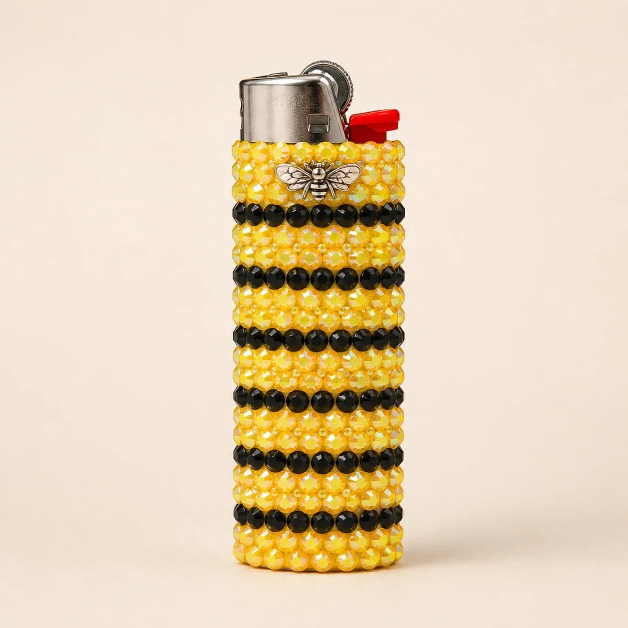 Honey Bee Stripe Rhinestone Lighter