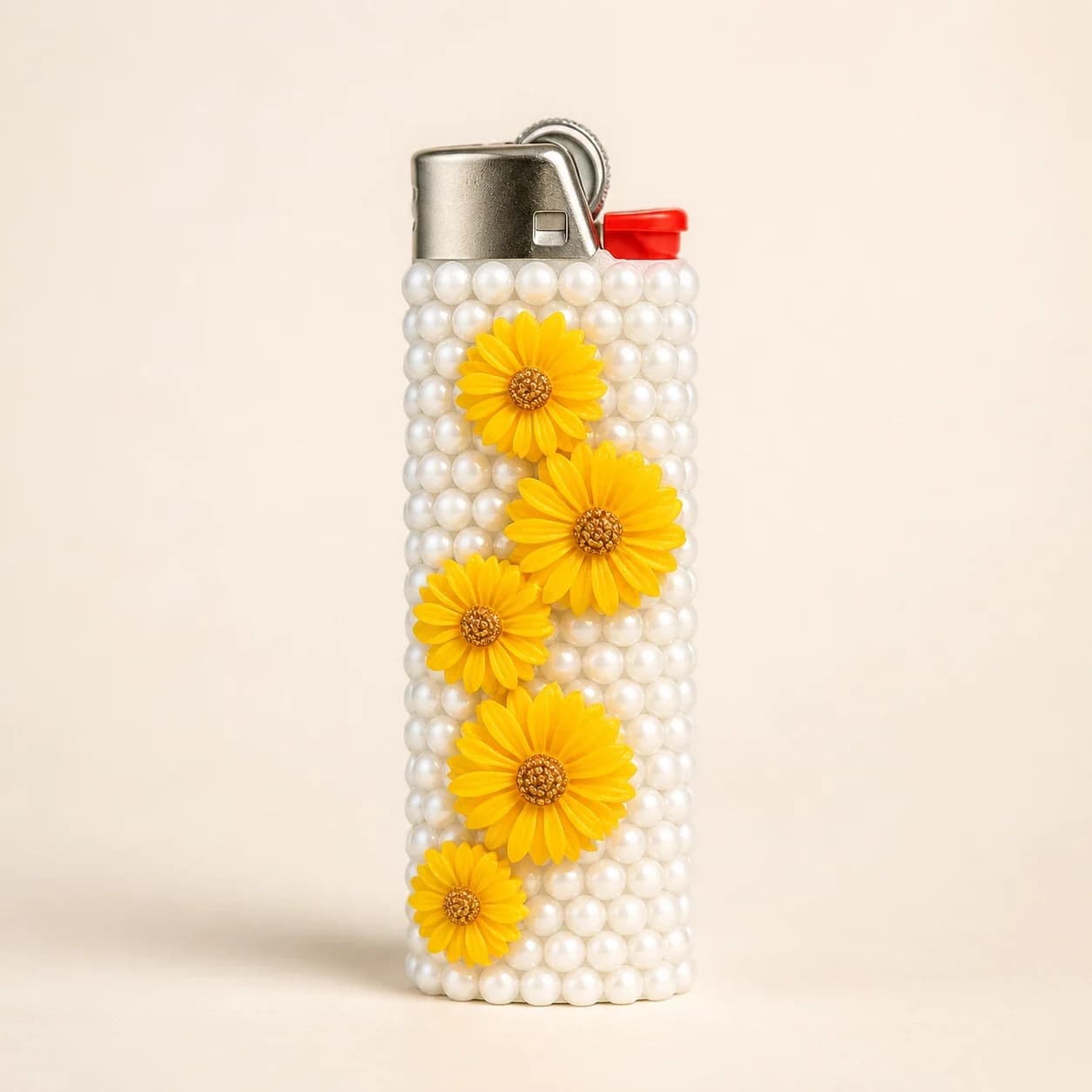 Sunflower Pearl Rhinestone Lighter